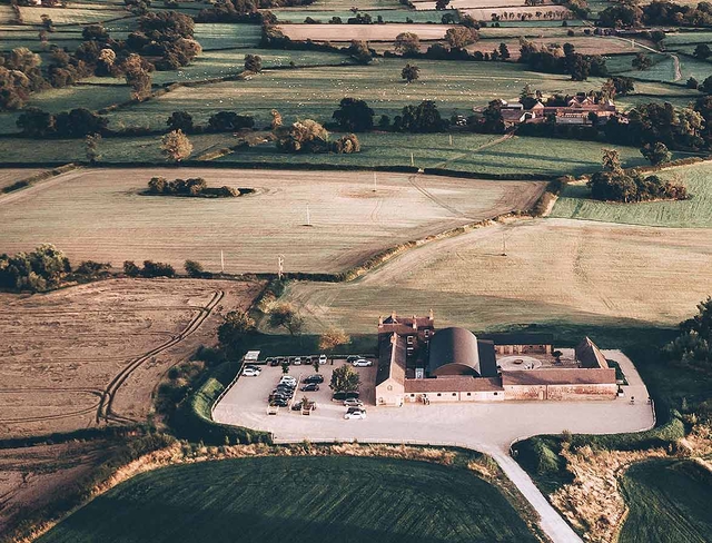 Birds Eye View of Grangefields surrounded by fields