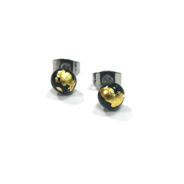 Black-and-gold-glass-stud-earrings