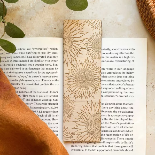 Sunflower-wooden-bookmark