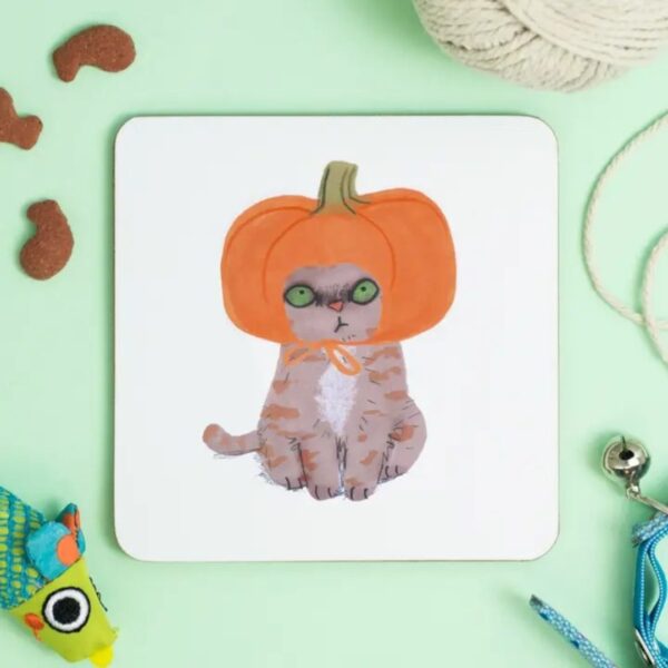 jo-clark-design-cat-with-pumpkin-hat-coaster